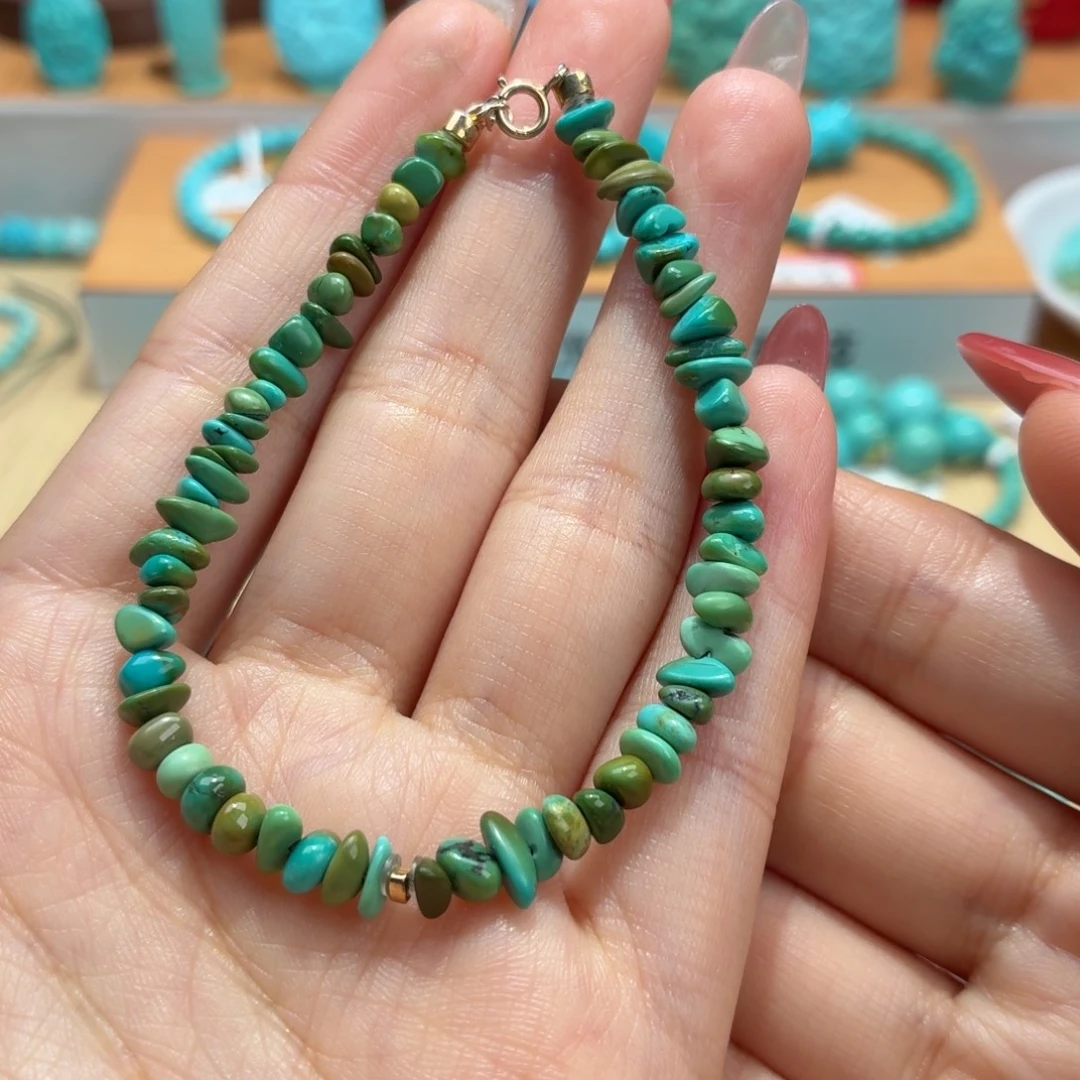 绿松石未镶嵌珠宝奇石随行手链