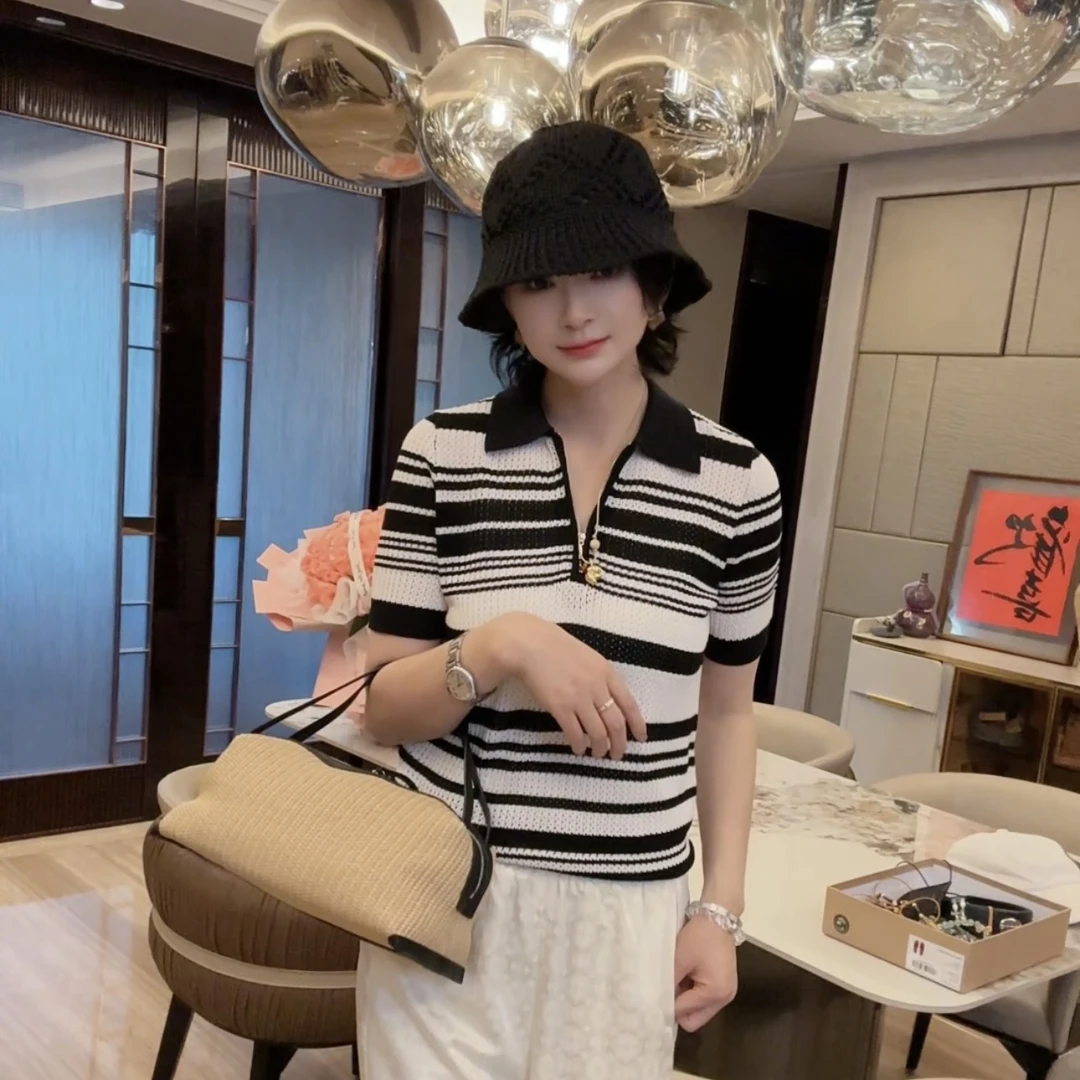 MRFEITO菲爷驾到【条纹控】polo领天丝混纺针织衫H2M02X32204