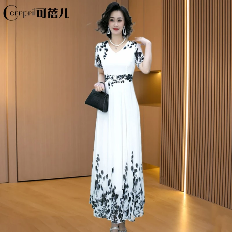 【可蓓儿】品牌法式贵夫人气质连衣裙2025新款夏季复古收腰爆款裙子