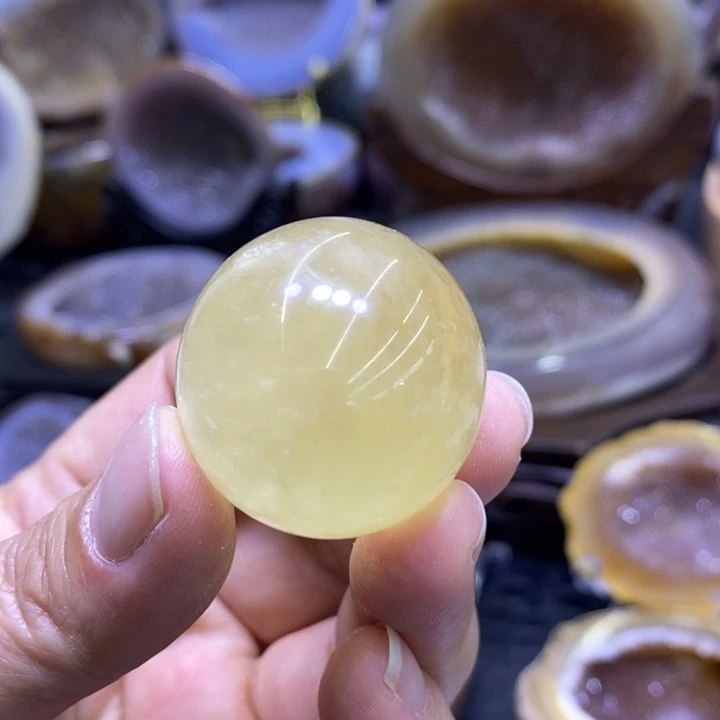 未镶嵌珠宝半成品紫晶小黄球