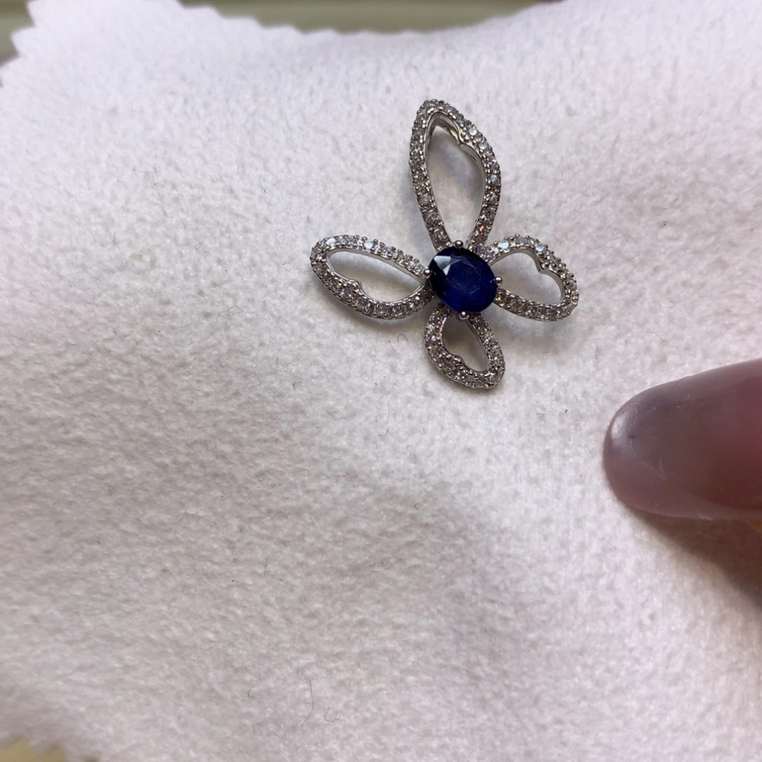 颈饰蓝宝石银S925镶嵌