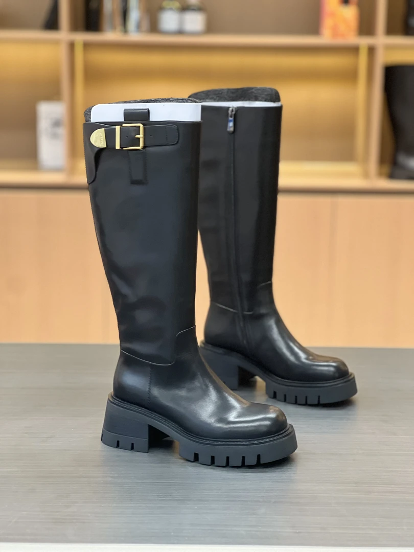 （蓉姐专属）英伦风骑士靴长靴高筒靴厚底时装靴 36140