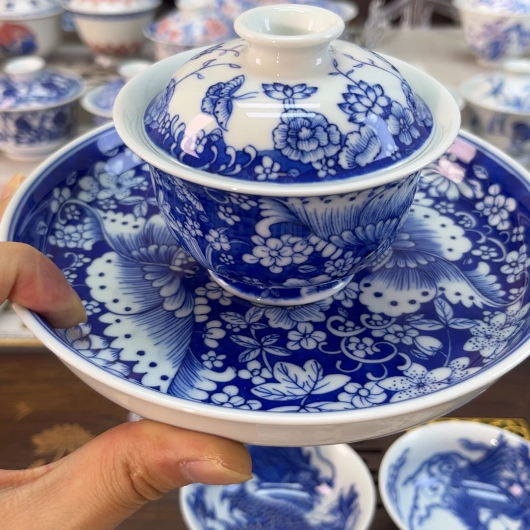 *️****蝶恋花盖碗加壶承好好