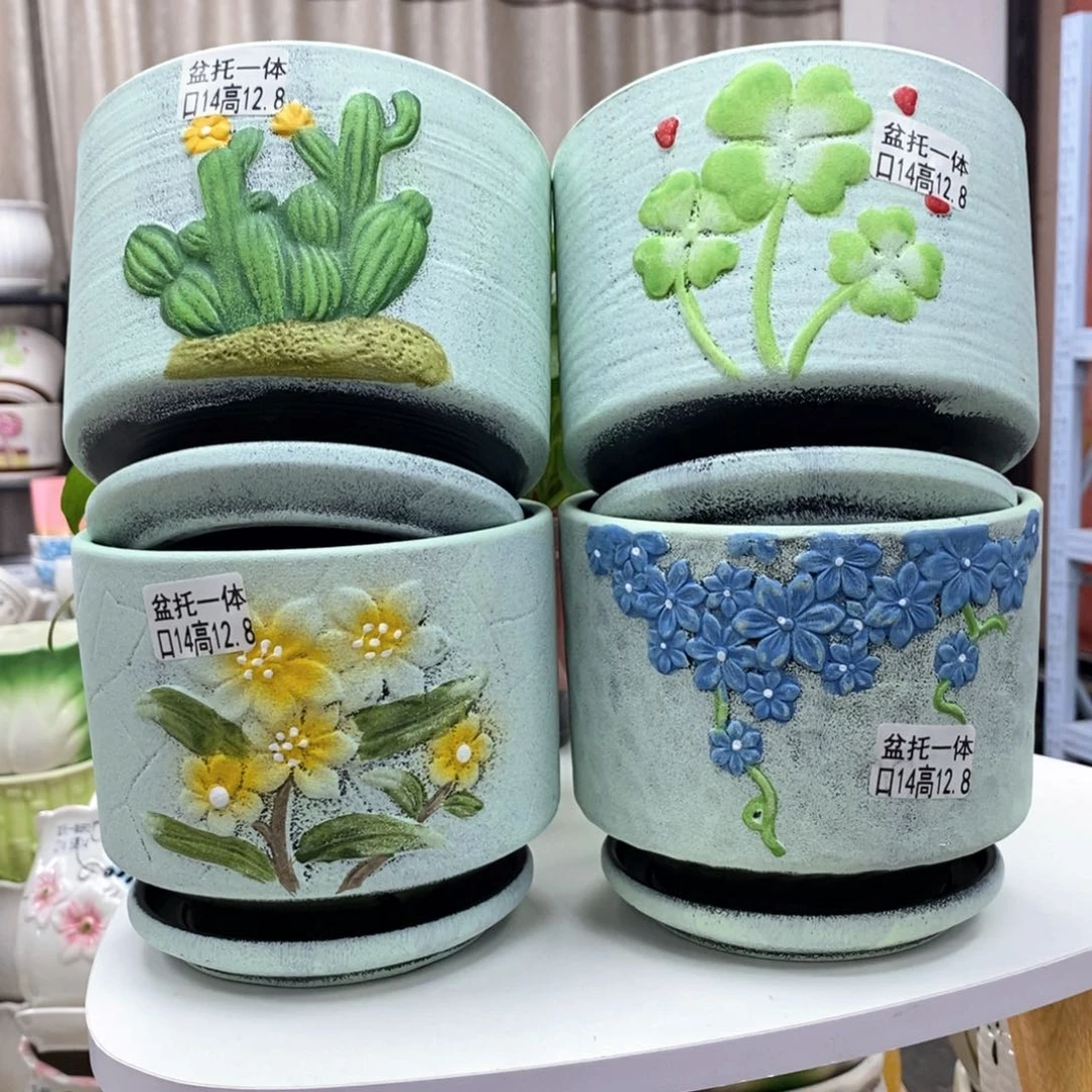 陶瓷@陶瓷花盆@@春暖花开