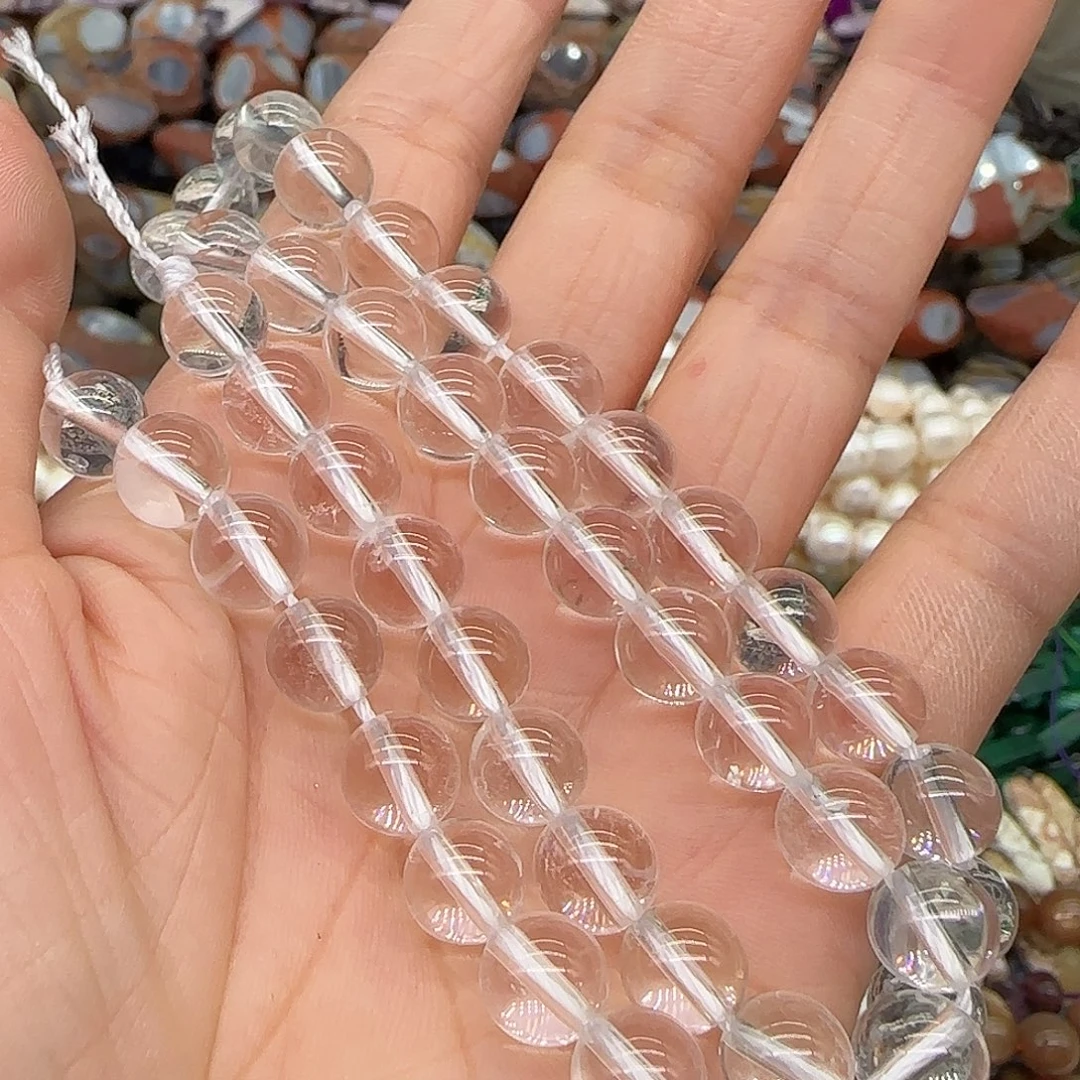 合金玛瑙/玉髓珠宝半成品白水8mm一条
