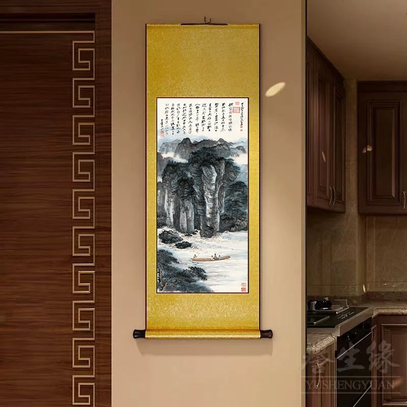 精装160*60《赤壁赋》中式数字微喷立式挂画卷轴画