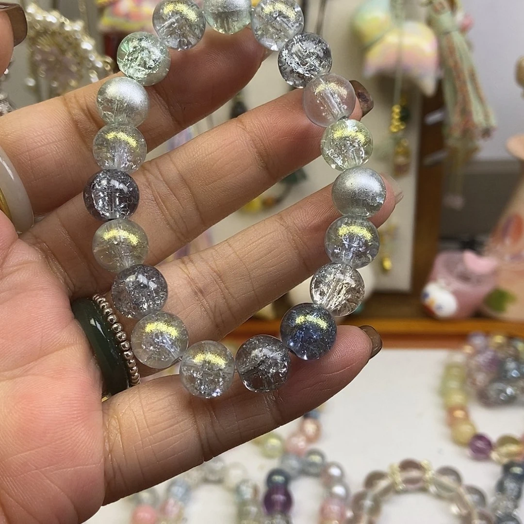 石英石纯铜琉璃手串