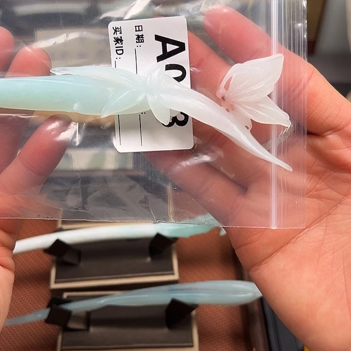 蛇纹石玉未镶嵌发簪