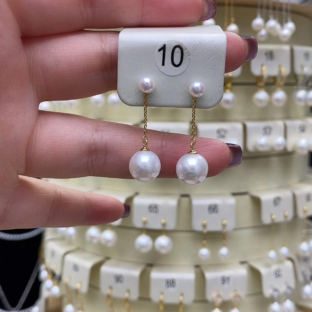 淡水珍珠耳饰银S925镶嵌