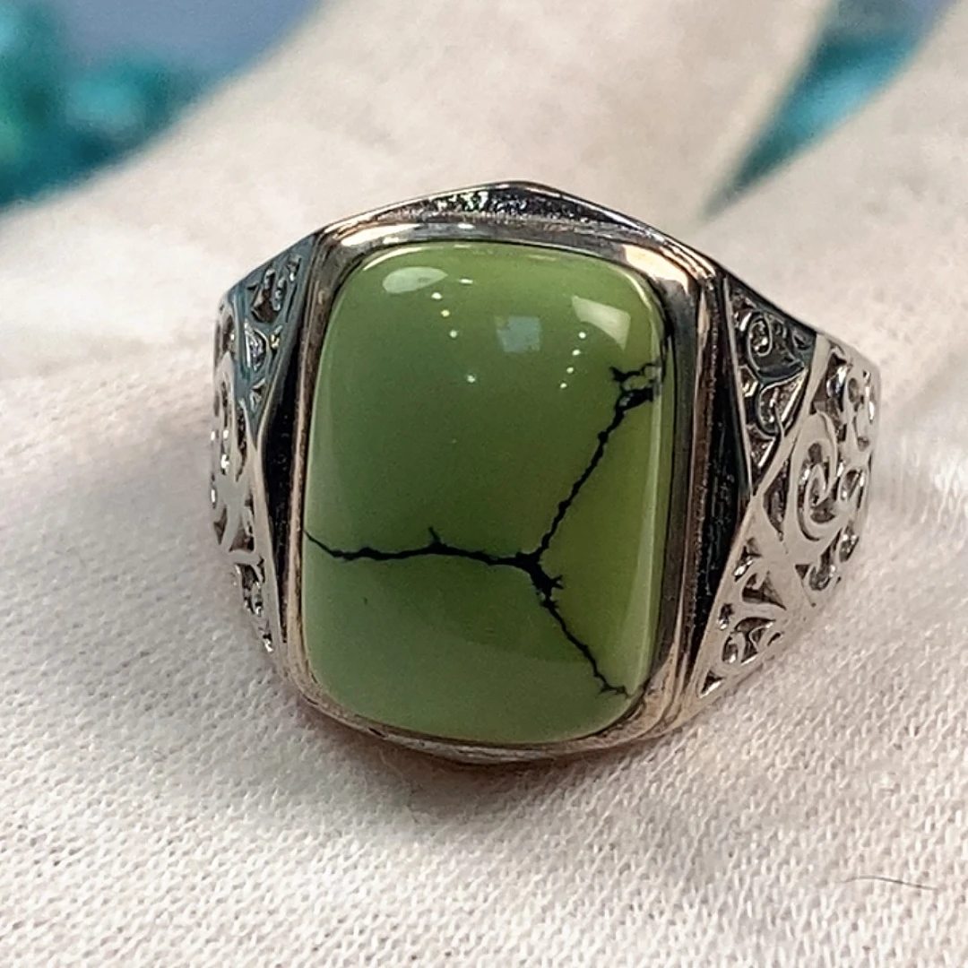 绿松石银S925镶嵌珠宝奇石