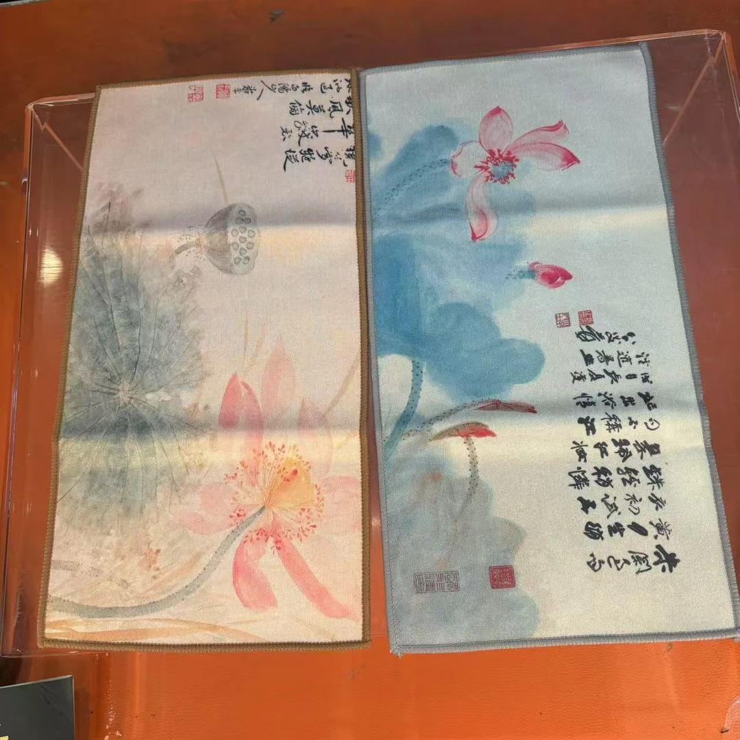 秋香茶具 古风加厚吸水清雅荷韵茶巾茶布抹布轻奢吸水养壶巾-4976