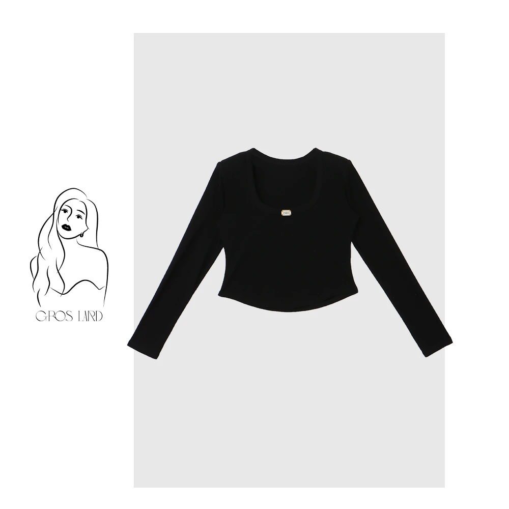 多肉宝贝U领修身显瘦打底衫女微胖mm穿百搭内搭上衣7B3155