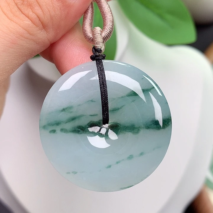 翡翠未镶嵌颈饰平安扣 35.5x5.6mm