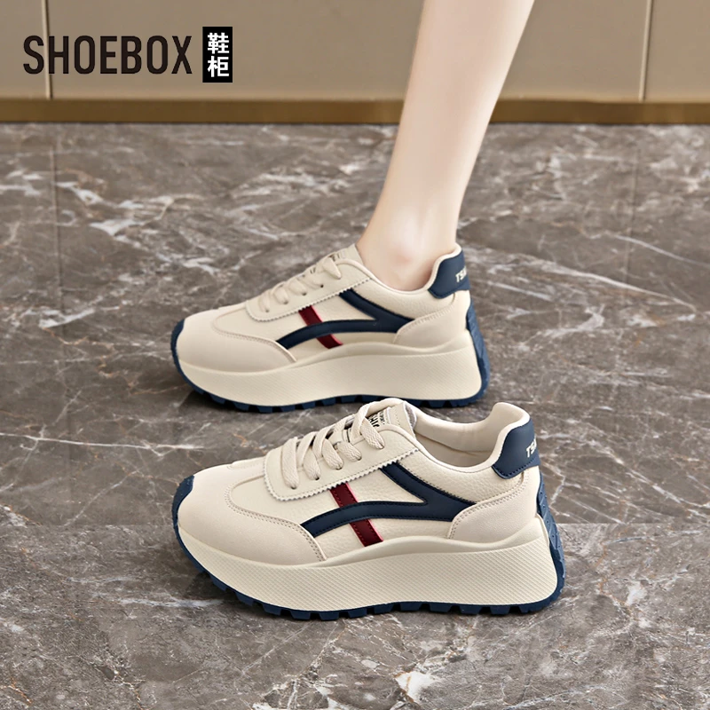 达芙妮集团旗下舒适百搭阿甘鞋厚底增高女鞋子透气舒适防滑运动鞋