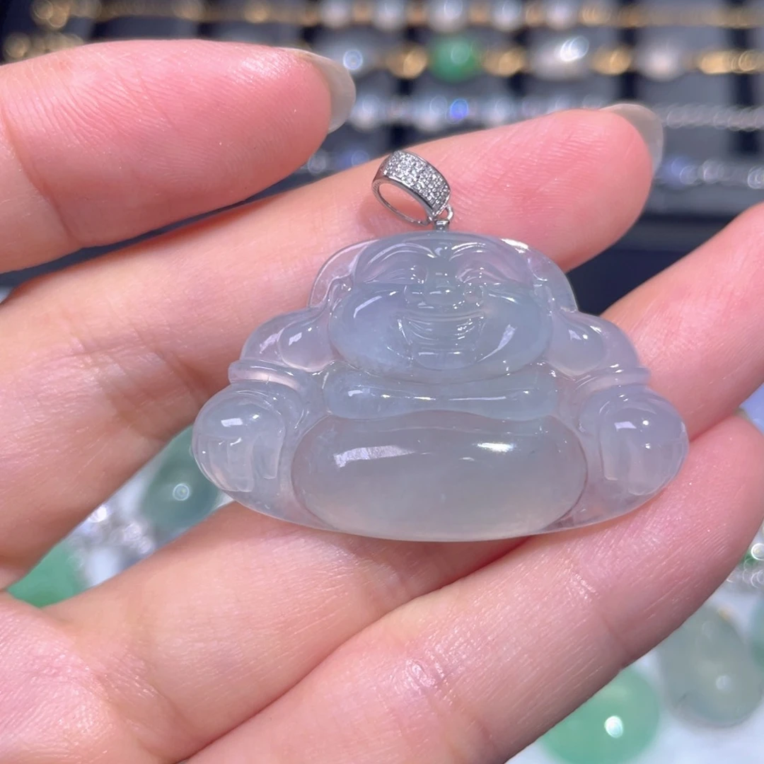 颈饰18K金镶嵌翡翠翡翠