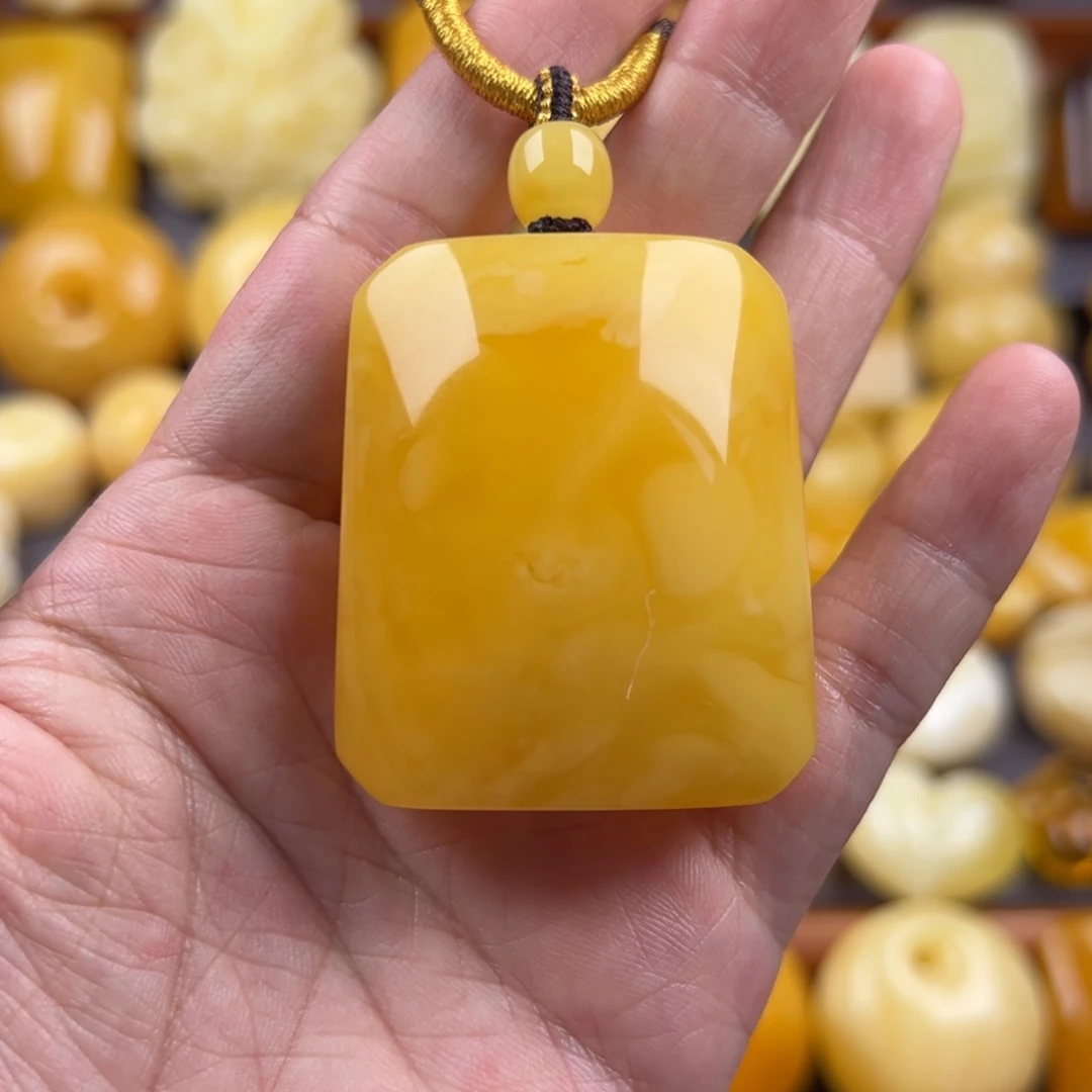 琥珀未镶嵌颈饰纯天然琥珀蜜蜡无优化