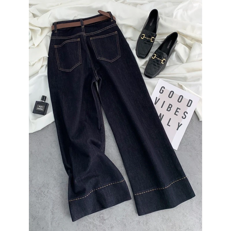 2025秋季新款韩式宽松百搭直筒裤显瘦潮流舒适休闲百搭直筒牛仔潮