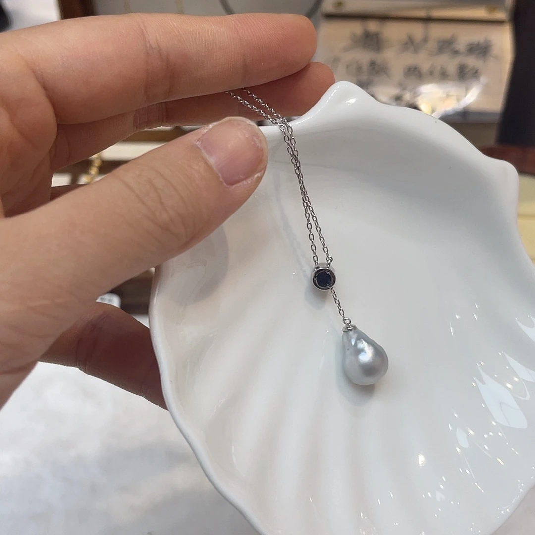 银S925镶嵌戒指海水珍珠