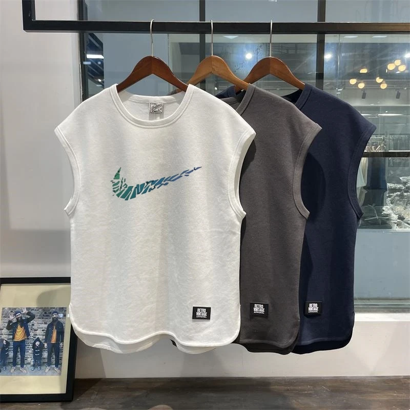 【一折专区】2025夏季新款男士背心运动跑步休闲美式潮牌无袖T恤男