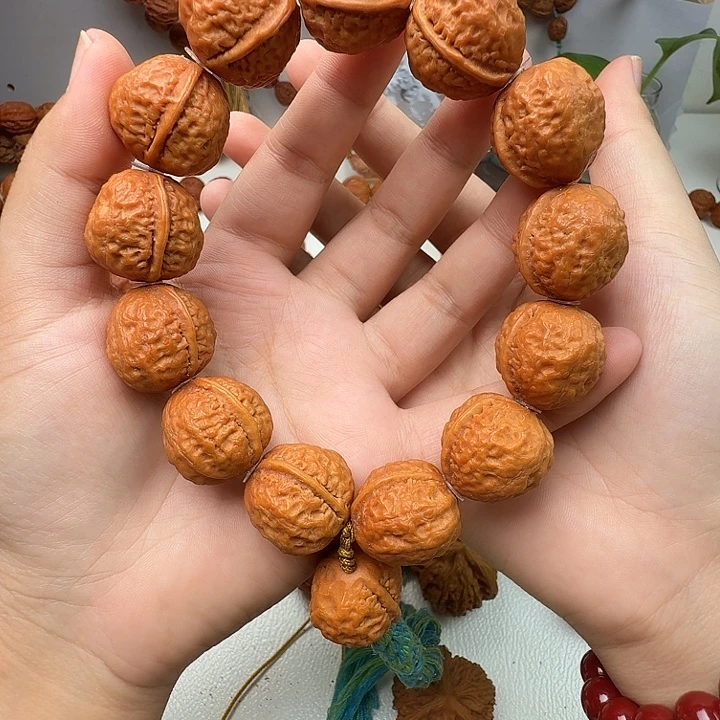 手串文玩核桃麒麟纹一道筋京八棱手串