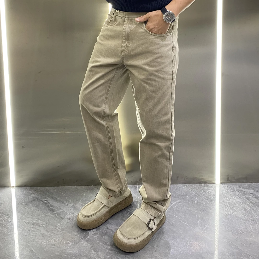 秋季新款松紧腰水洗纯棉修身小直筒百搭九分休闲裤痞帅显瘦西裤男