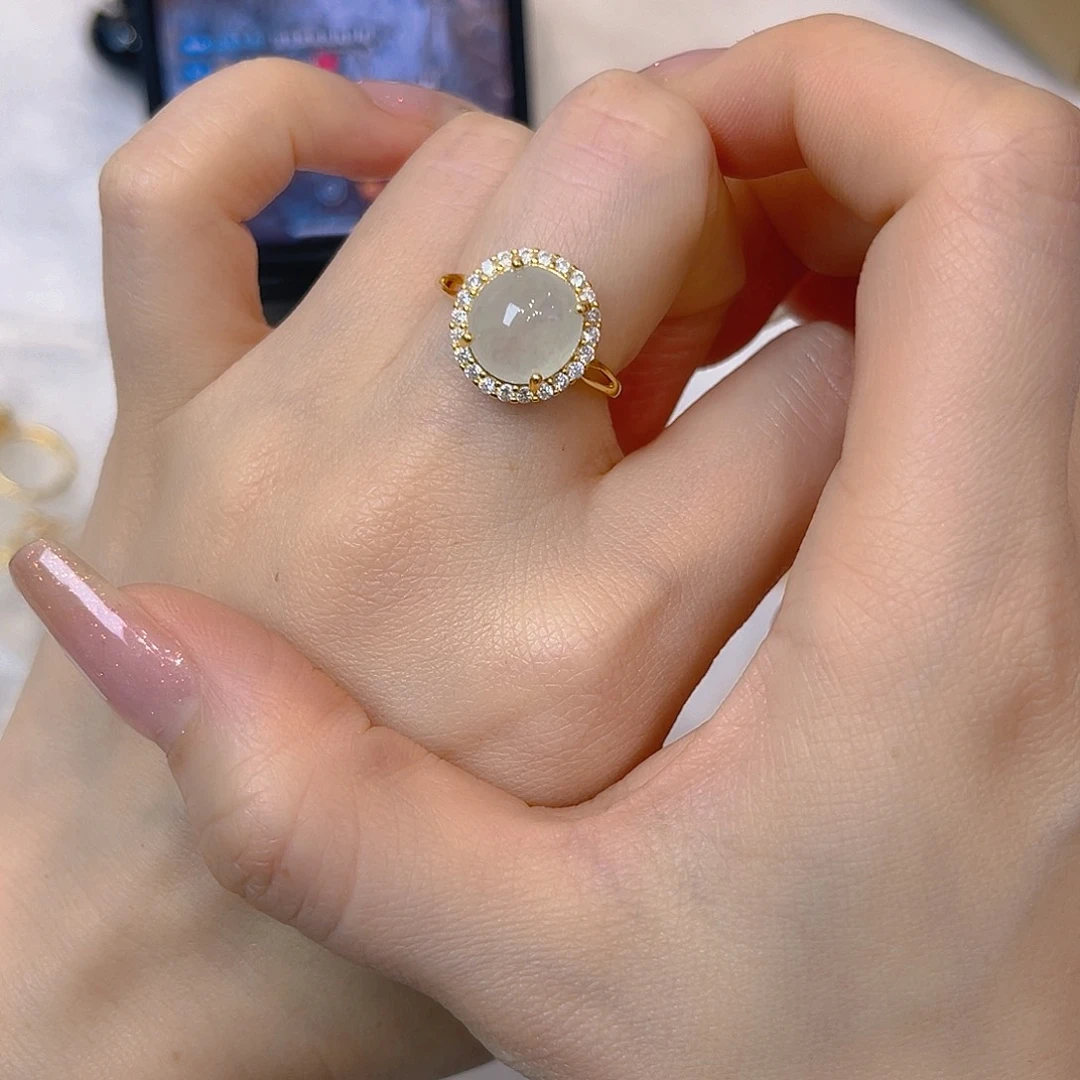 翡翠银S925镶嵌戒指