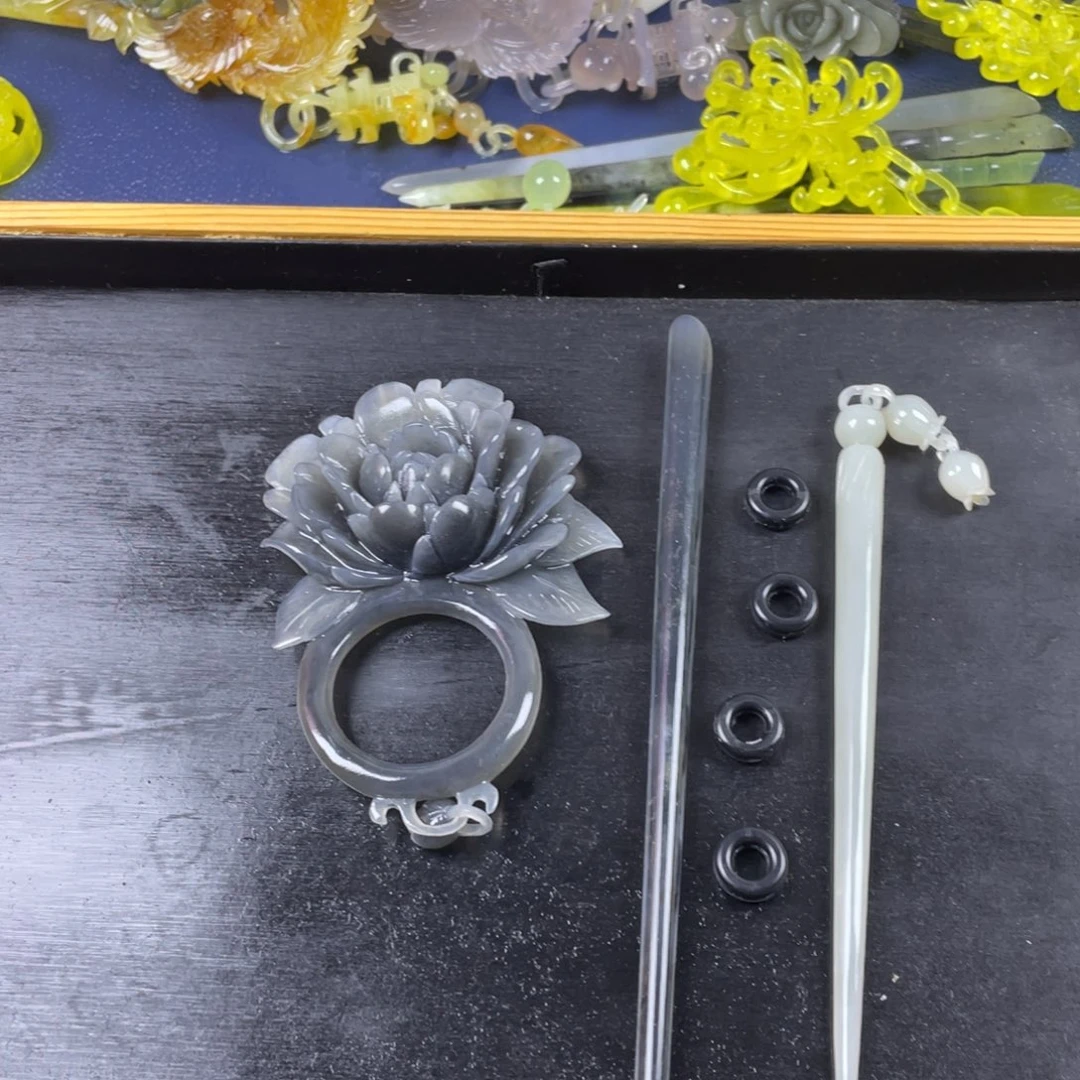 月***安蛇纹石玉未镶嵌发饰