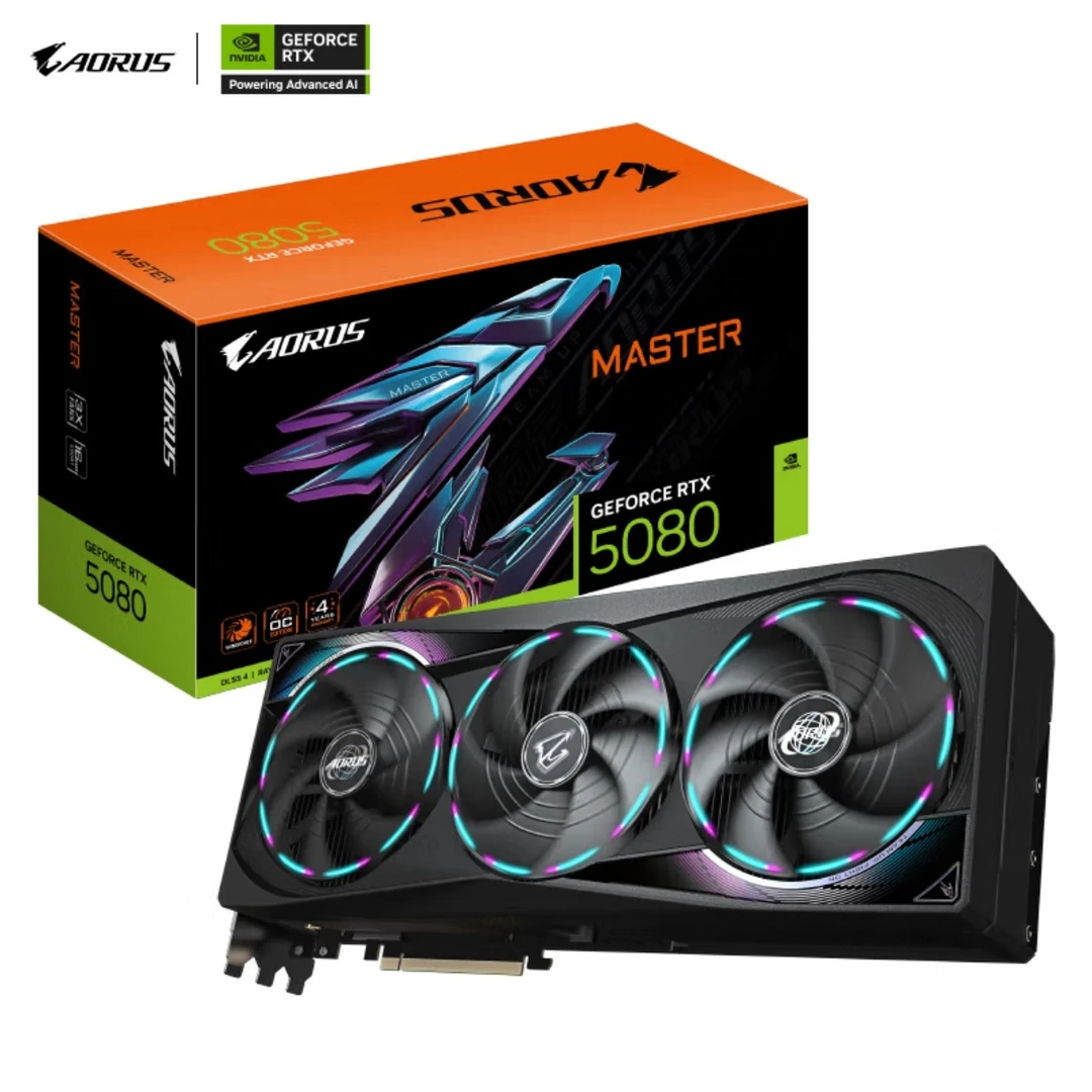 技嘉5080 超级雕 GeForce RTX 5080 AORUS MASTER OC 16G DLSS4黑