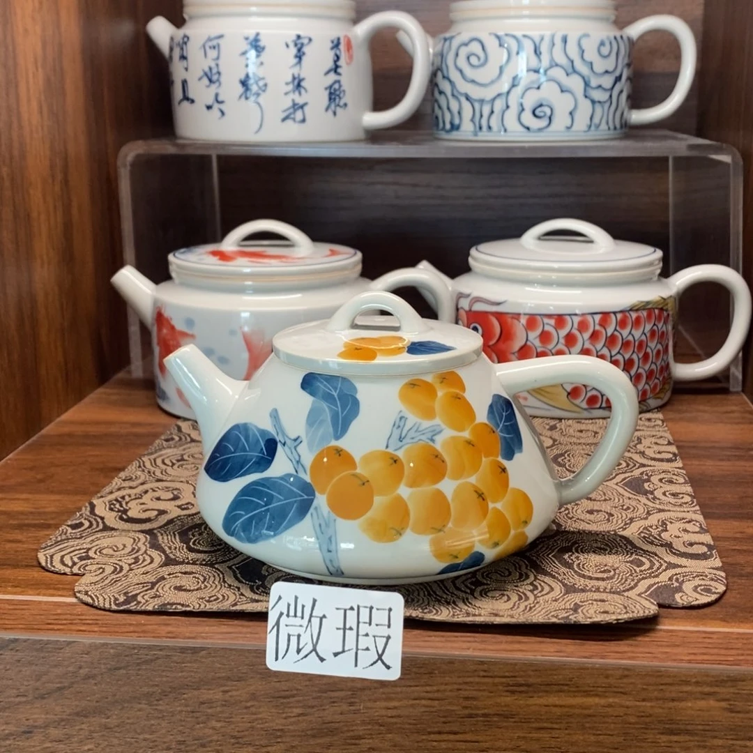 釉下彩老陶泥手工绘制