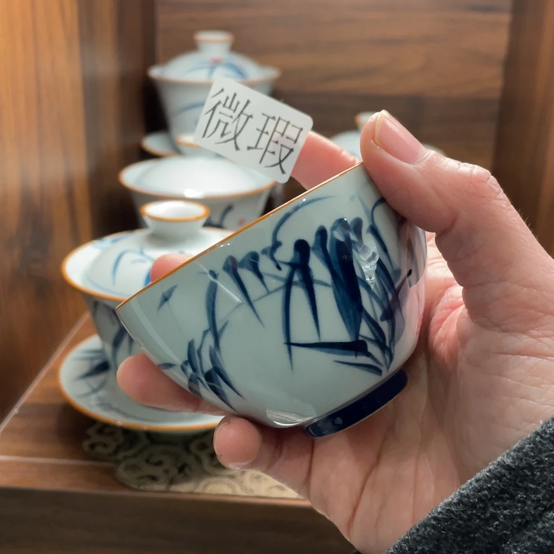 微瑕釉下彩纯手绘