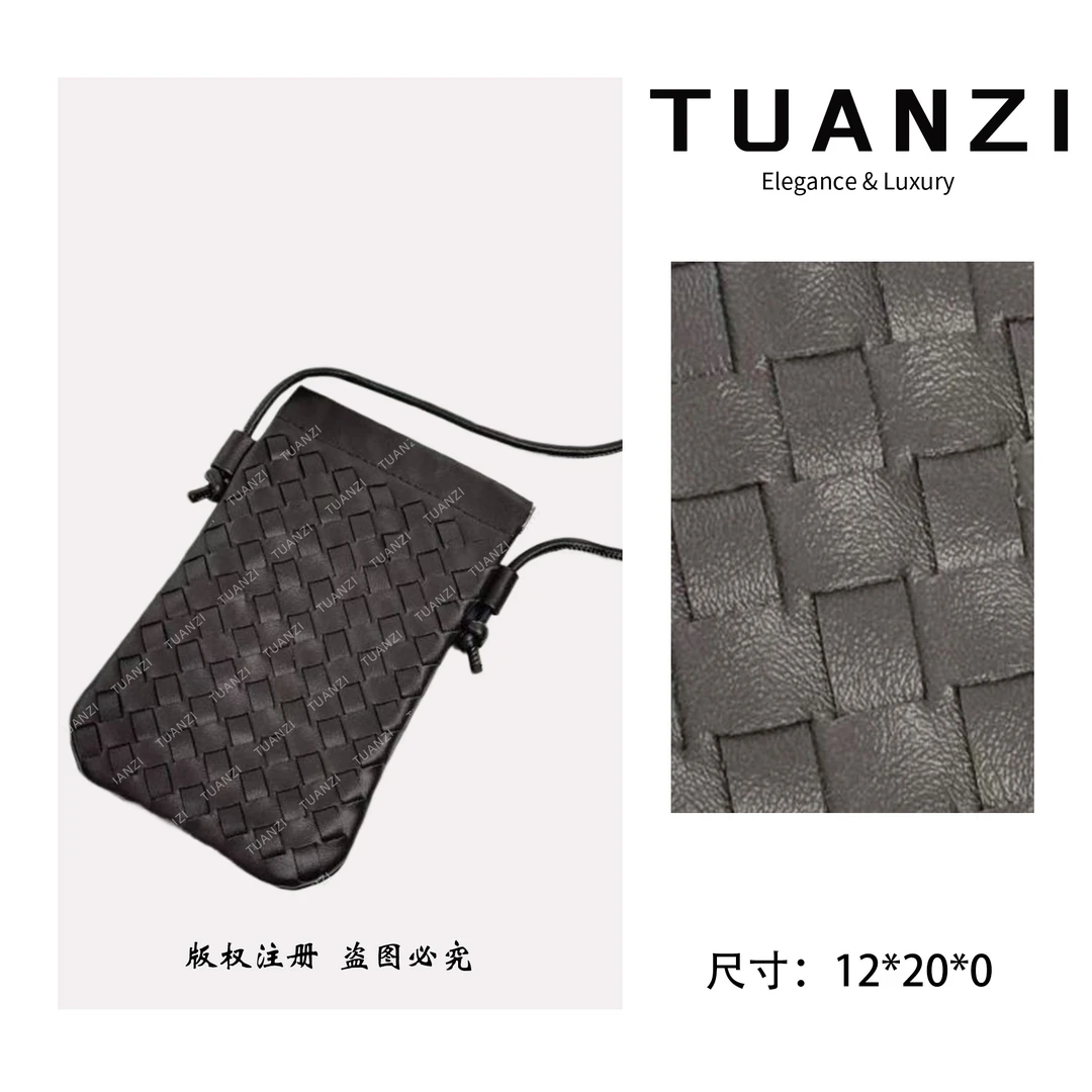 TUANZI【高端玩家】B＆V家秋冬新款手工编织手机包 XKY-109-灰色