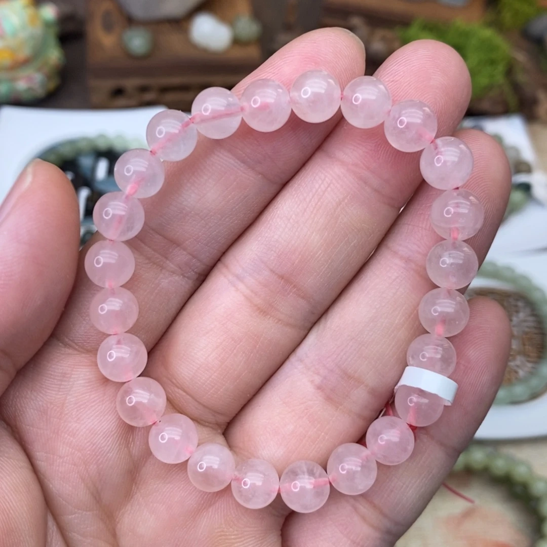 未镶嵌手链水晶粉水晶卡7.5