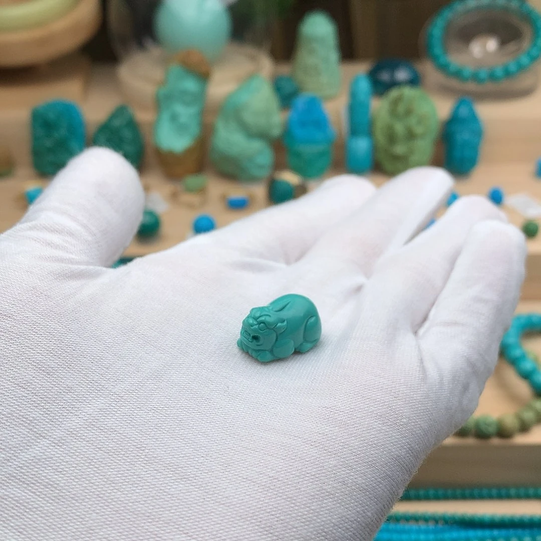 绿松石18K金镶嵌珠宝奇石