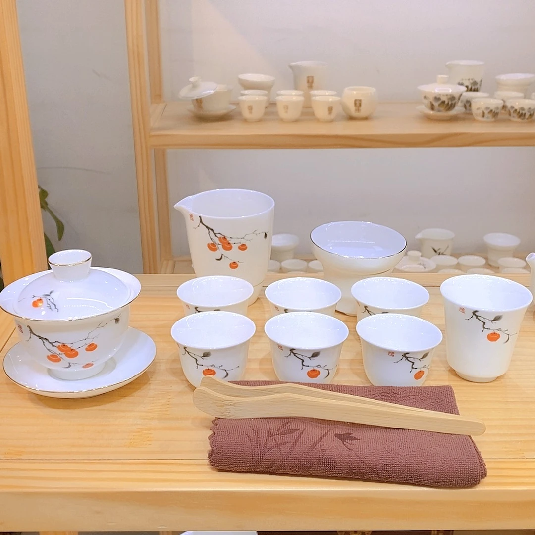 羊脂玉瓷茶具套装