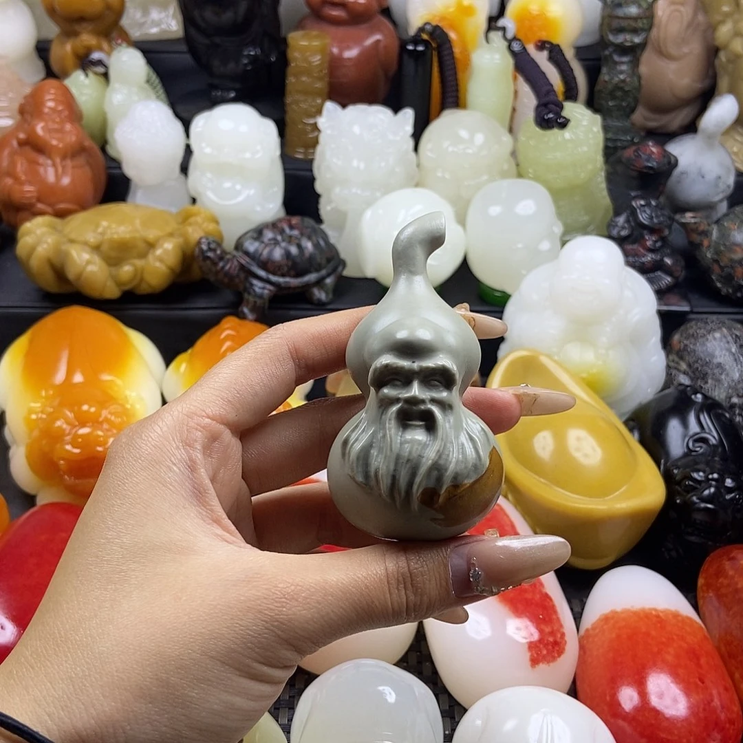 无花朵原石雕刻把件