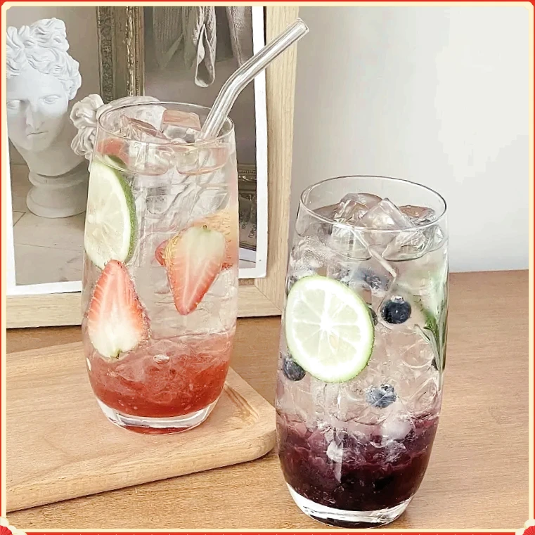 ins网红餐厅水果茶杯玻璃JG75喝水杯子冷饮料饮品果汁莫吉【悦达】