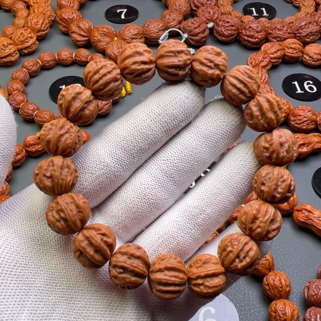 手串文玩核桃野生核桃京八棱秋子手串