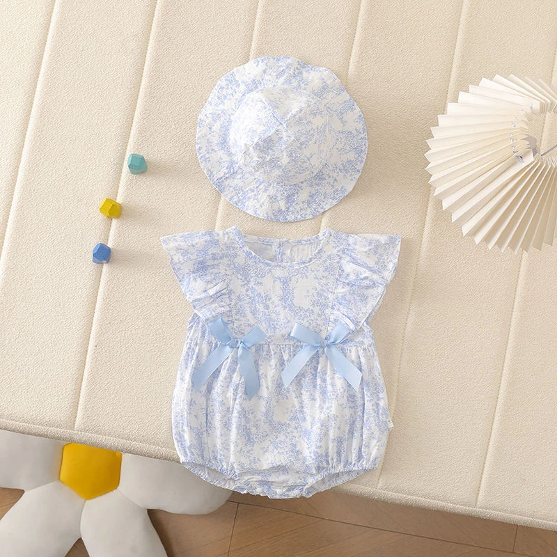 公主风夏季公主女少女风哈衣爬服幼儿夏装女宝洋气包屁衣婴儿