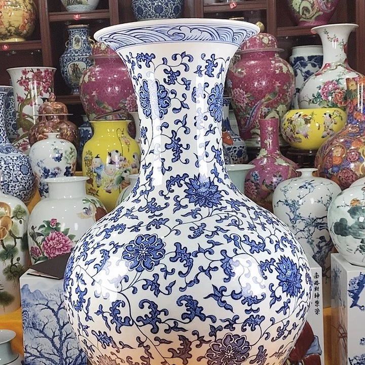 中***龙摆件景德镇陶瓷青花赏瓶