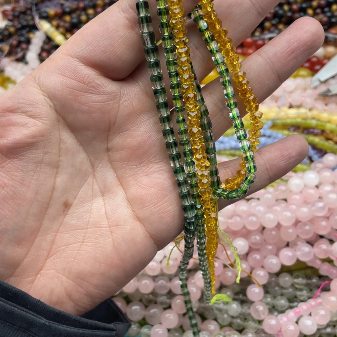 玛瑙/玉髓珠宝半成品未镶嵌打包三条水晶切面