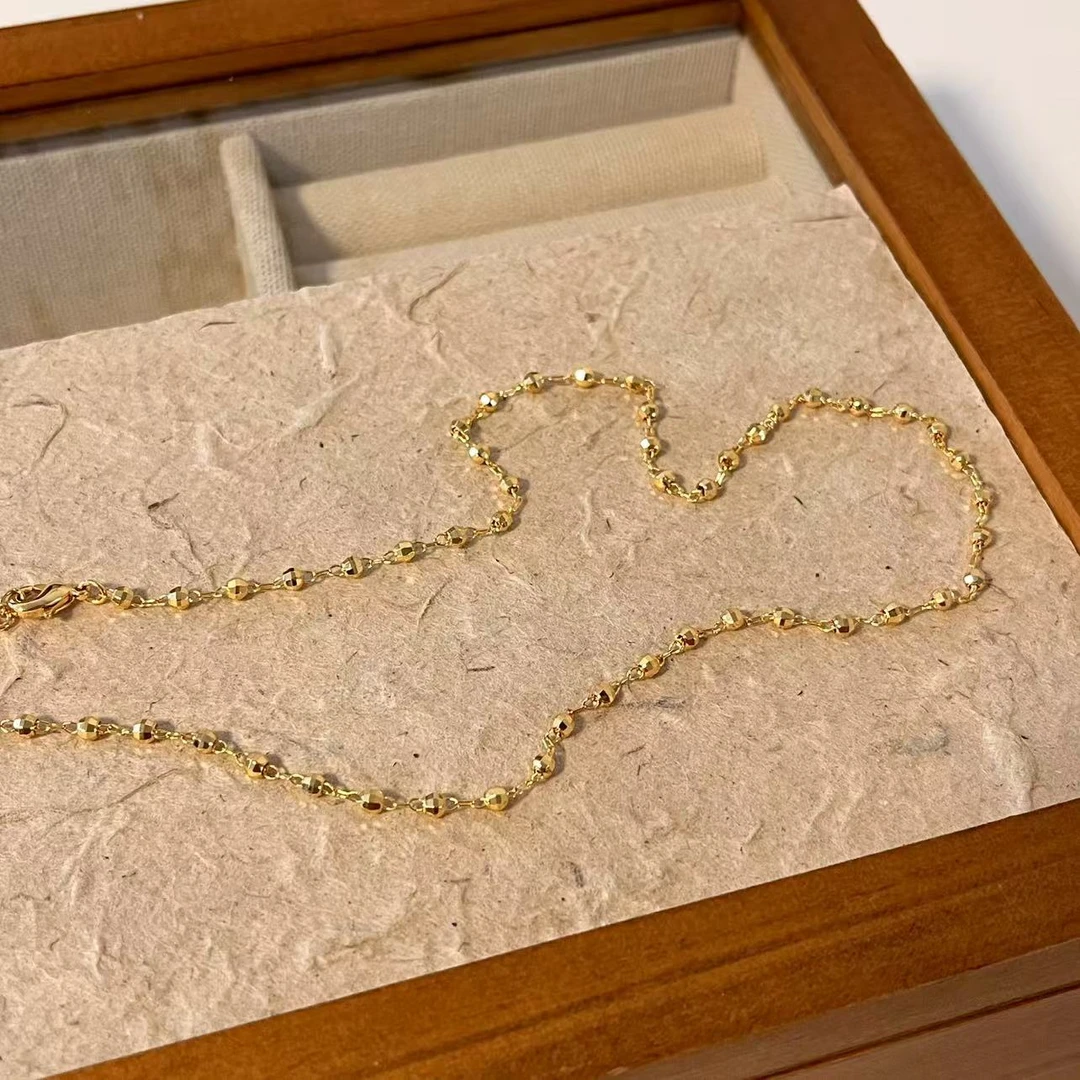 合金项链 简约 多切面闪光 迪斯科球项链 锁骨链