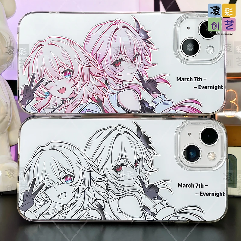 凌彩创艺手机壳适用苹果17华为小米崩铁三月七长夜月大孔冰川壳