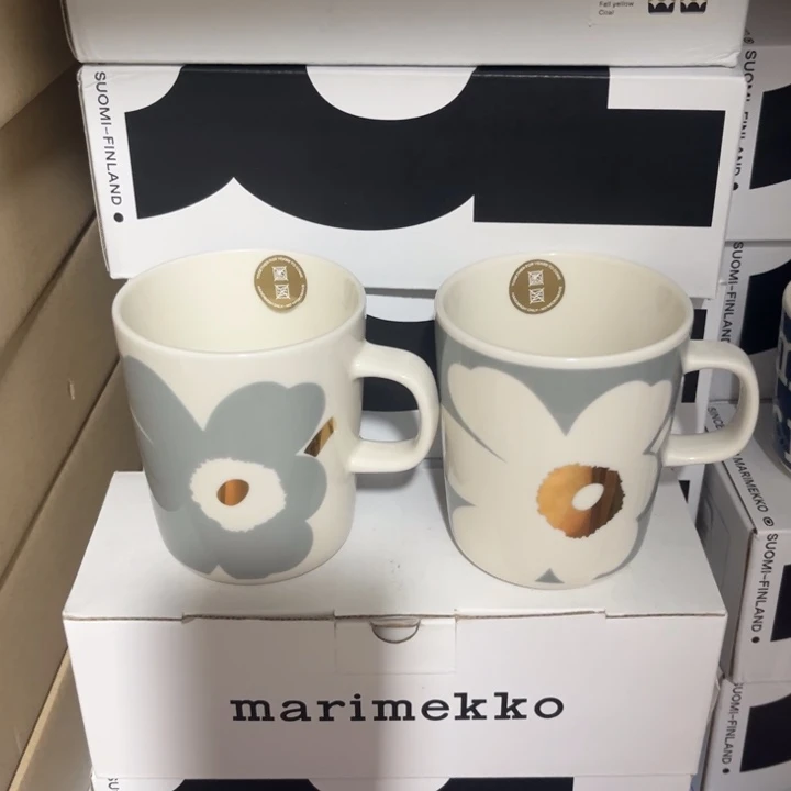 marimekko灰金对杯250ml