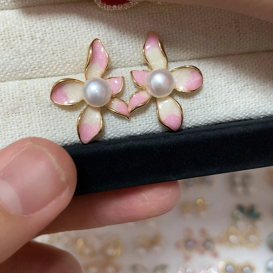 淡水珍珠耳饰合金