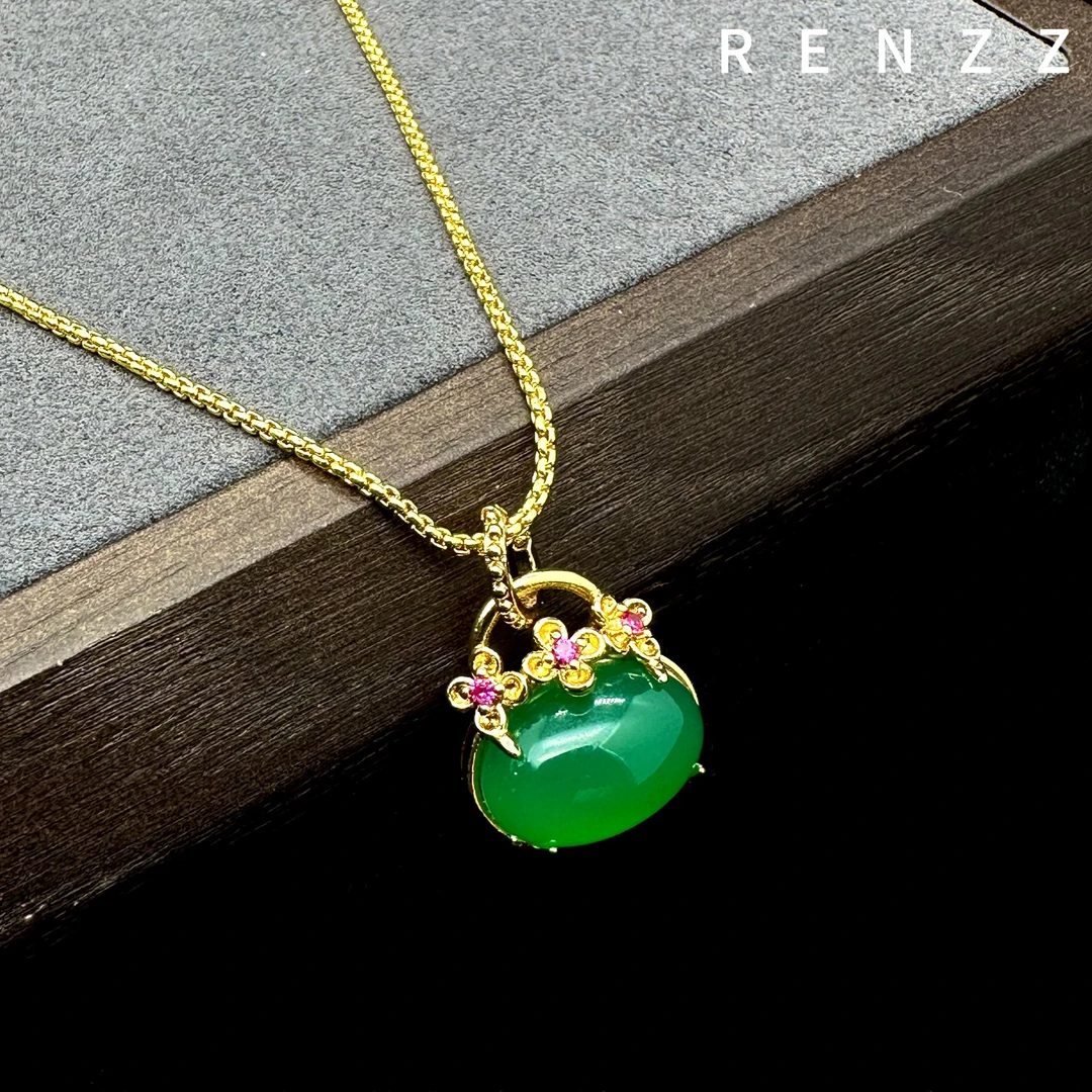 7792绿色小花包包轻奢项链