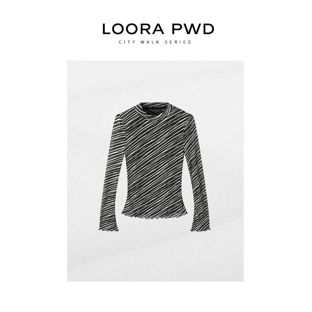 LOORAPWD/罗拉密码【鲲之梦境】法式修身打底衫25CJDA0244N