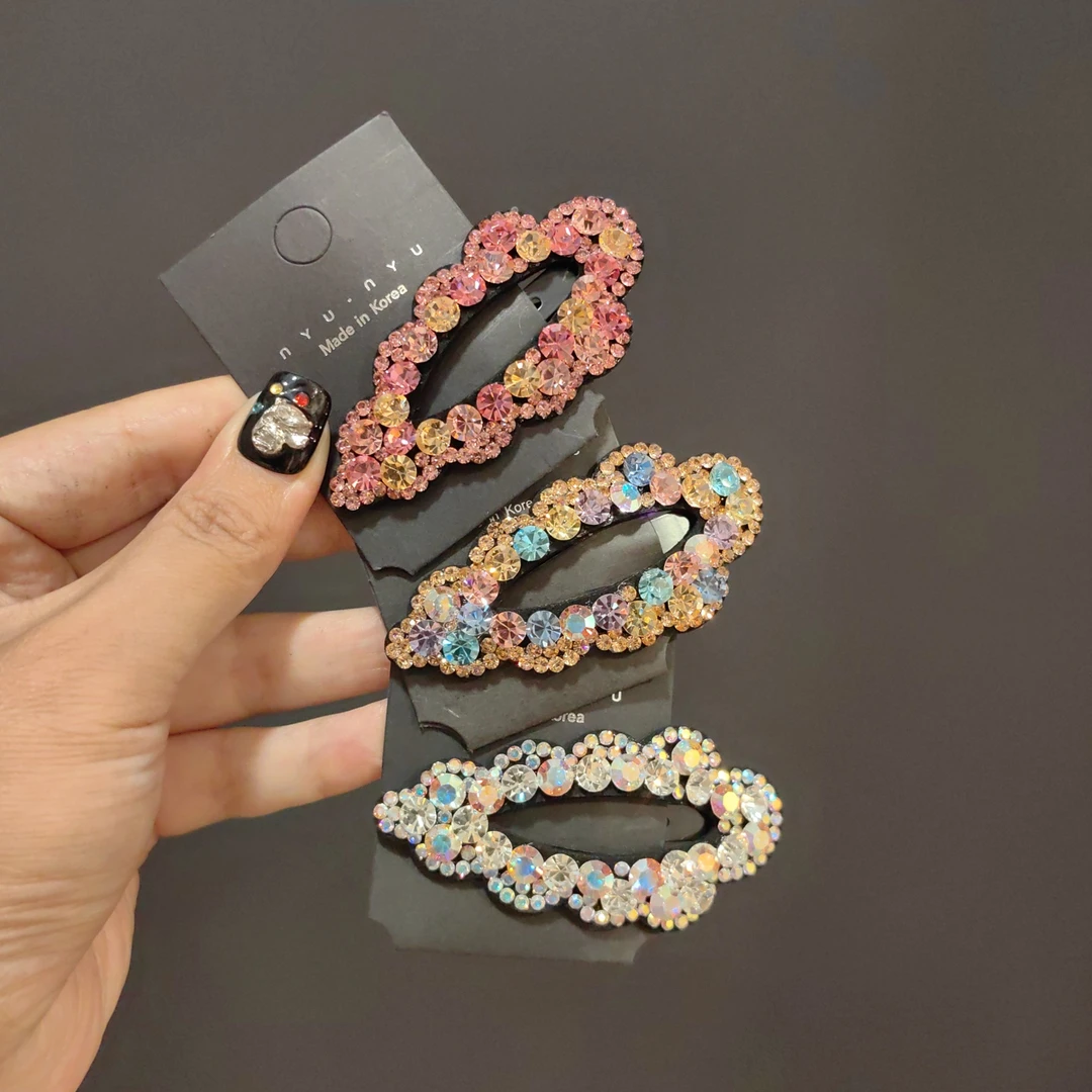 韩版时尚云朵彩钻BB夹网红款碎发夹刘海侧边夹东大门爆款边夹头饰