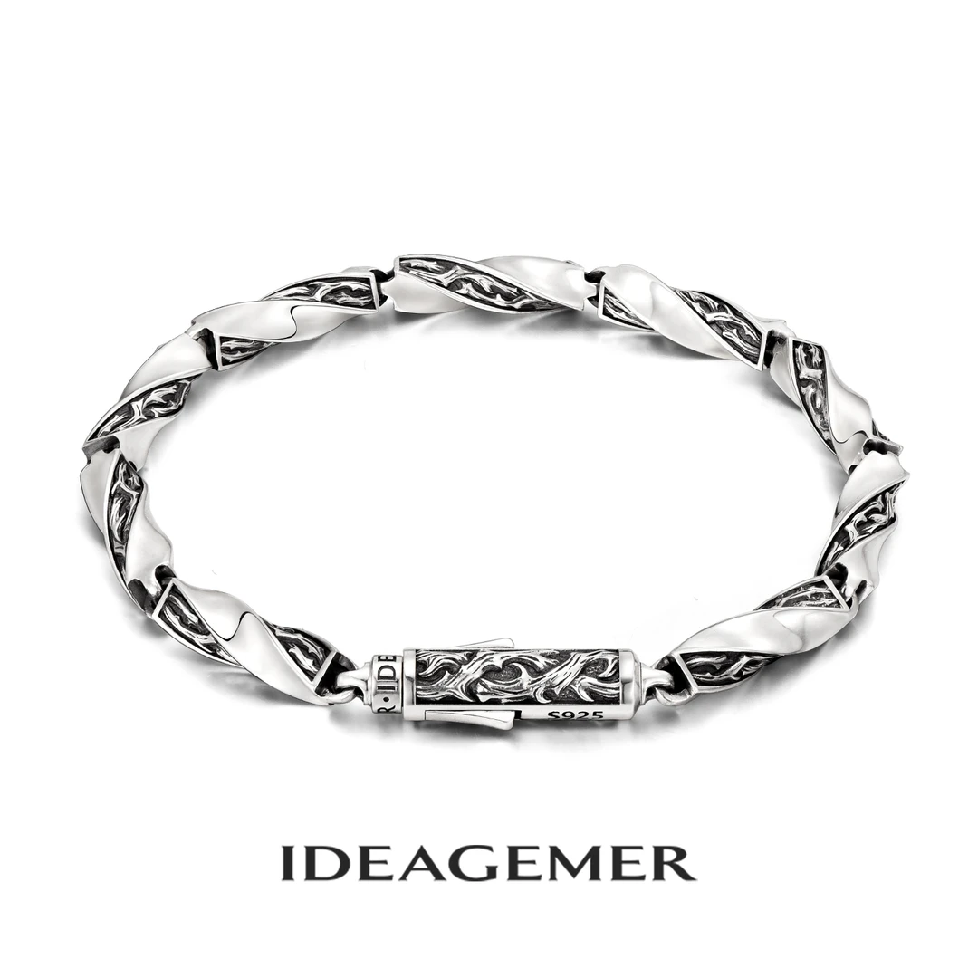 ideagemer 925银手链 莫比乌斯环手链男士轻奢高级感潮流百搭小众