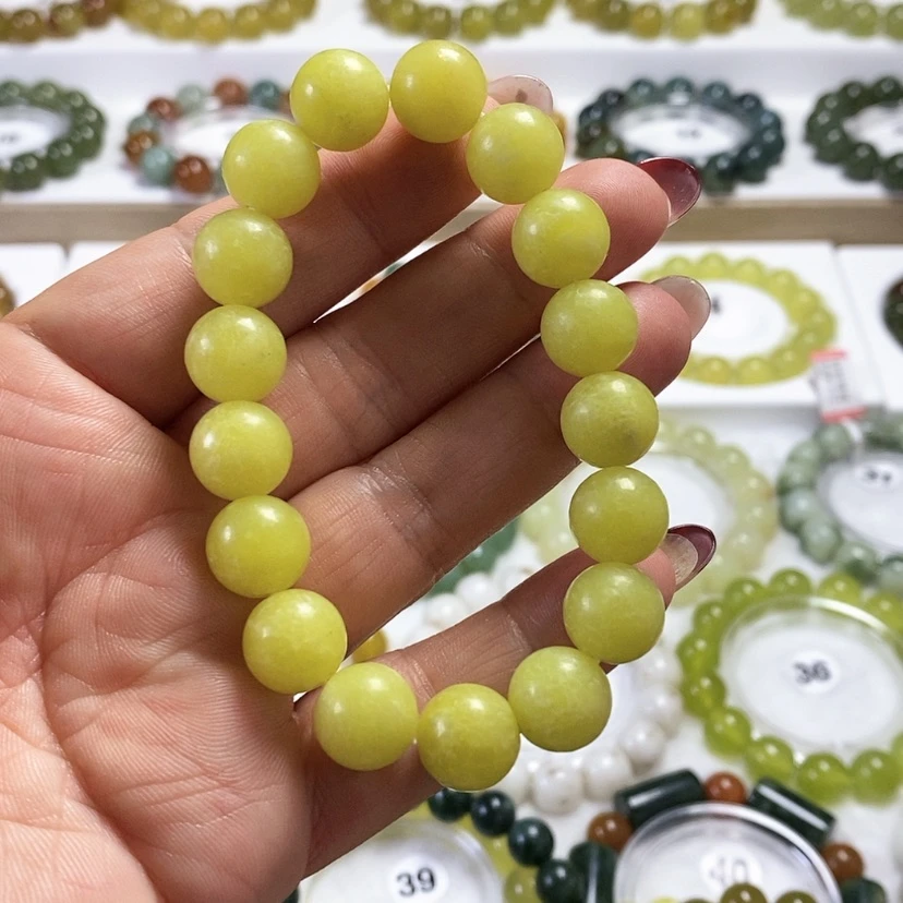 【闪购商品】未镶嵌蛇纹石玉手链卡12