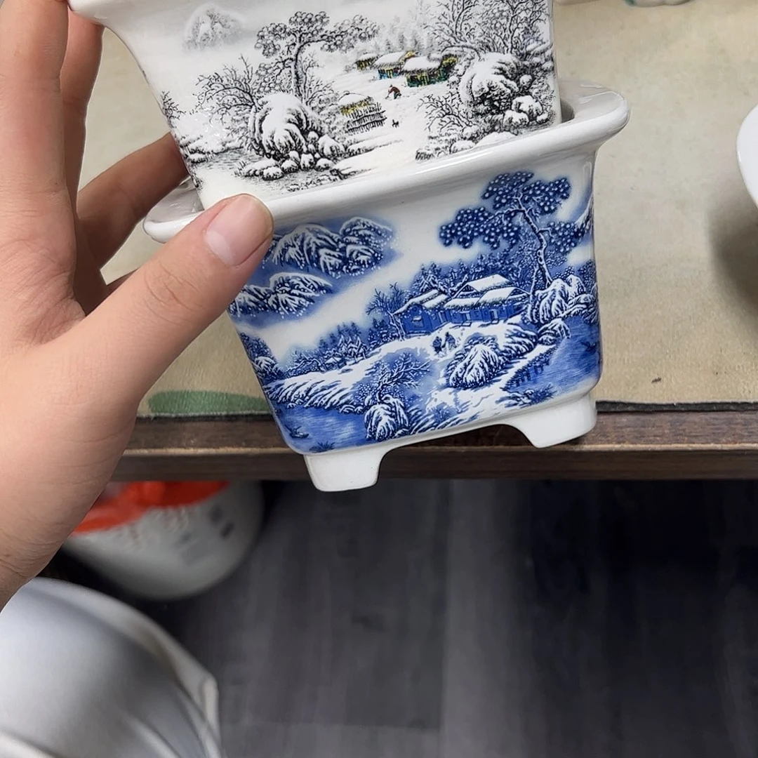 子***峰花盆紫砂189号瑕疵2个13/9cmm